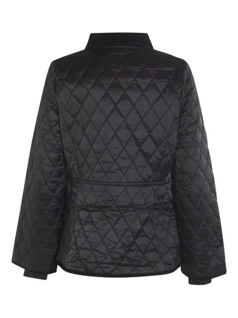 Barbour diamond-quilted zip-front coat - Black