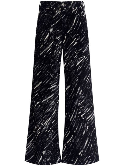 Marni graphic-print wide-leg trousers - Black - zdjęcie produktu nr 1