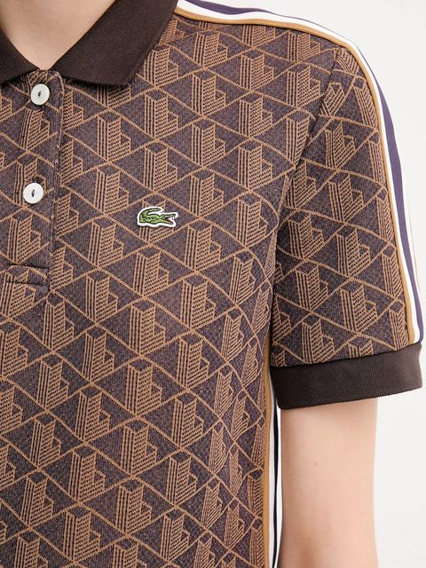 Lacoste polo damski kolor brązowy DF3364