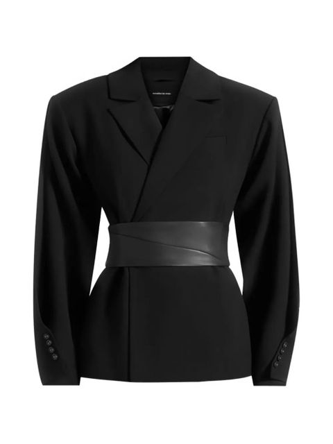 Manière De Voir Marie twist sleeve belted blazer - Black - zdjęcie produktu nr 1