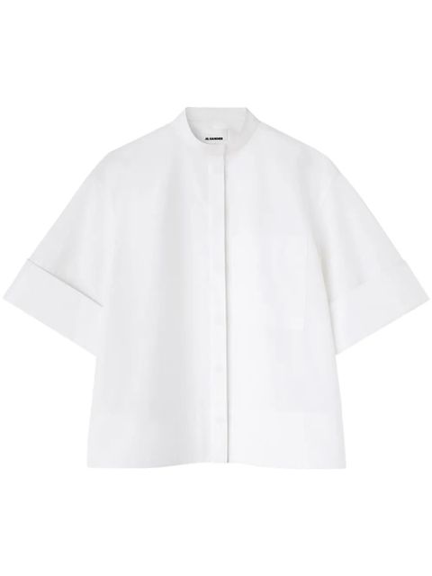 Jil Sander band-collar cotton-poplin shirt - White - zdjęcie produktu nr 1
