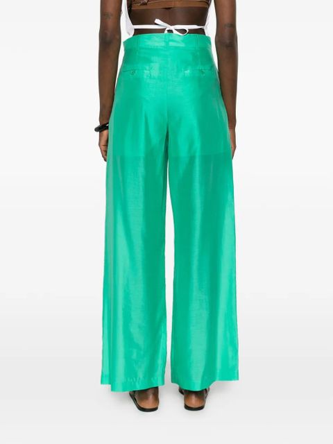 SOLOTRE pleated trousers - Green
