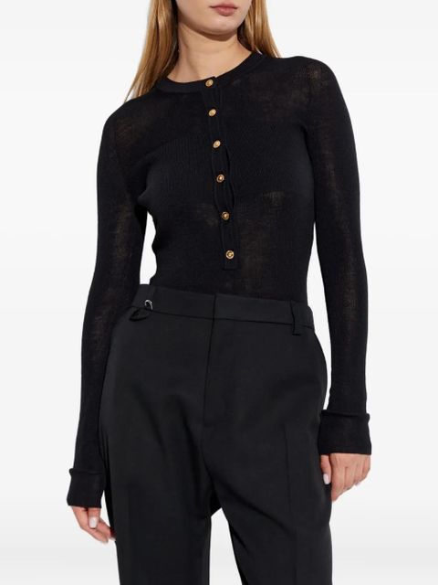 Versace button-embellished wool sweater - Black - zdjęcie produktu nr 2
