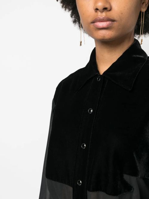 TOM FORD panelled buttoned silk shirt - Black