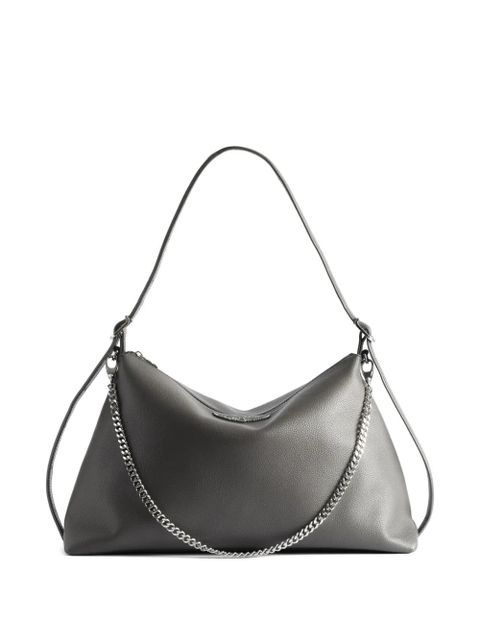 Zadig&Voltaire Jim grained-leather shoulder bag - Grey