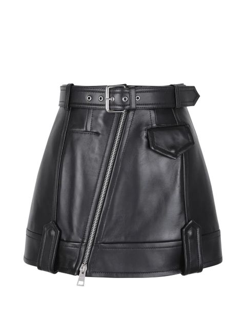 Givenchy zip-fastening belted leather mini skirt - Black - zdjęcie produktu nr 2