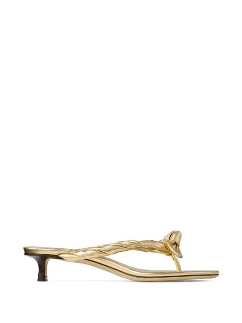 Jimmy Choo twisted bow mules - Gold - zdjęcie produktu nr 1