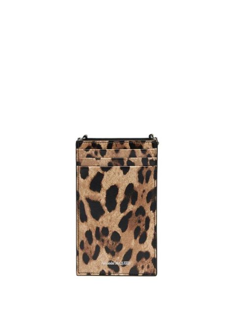 Alexander McQueen leopard-print phone case - Brown