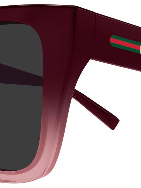 Gucci Eyewear geometric stripe sunglasses - Red