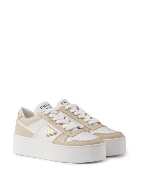 Prada Downtown Bold leather sneakers - Neutrals