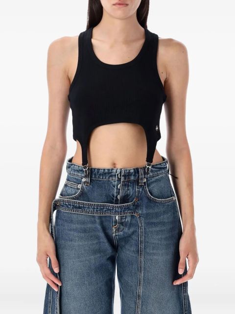 Jean Paul Gaultier ribbed garter tank top - Black - zdjęcie produktu nr 1