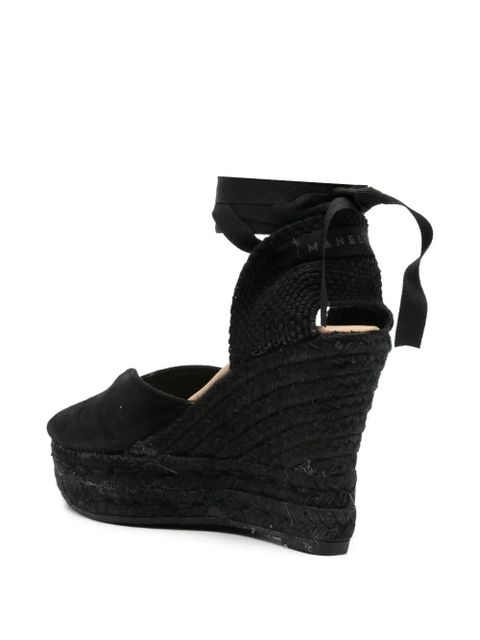 Manebi suede wedge espadrilles - Black