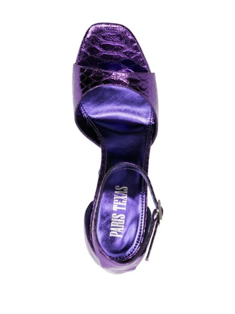 Paris Texas Fiona 100mm metallic-finish sandals - Purple