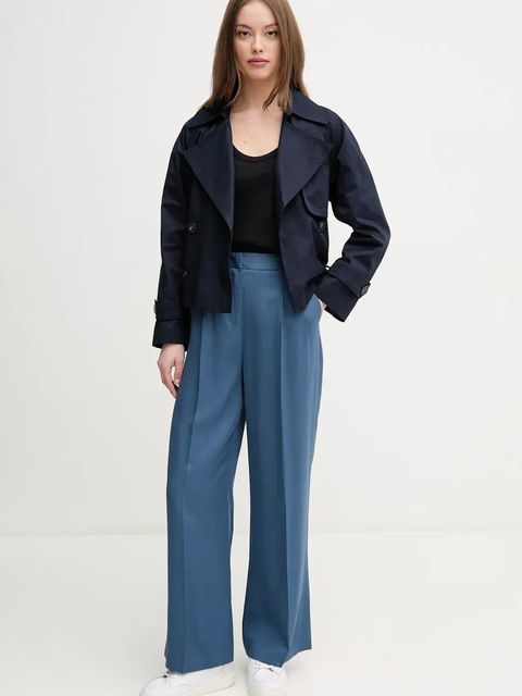 United Colors of Benetton spodnie damskie kolor granatowy szerokie high waist 4Y09DF08X - zdjęcie produktu nr 2