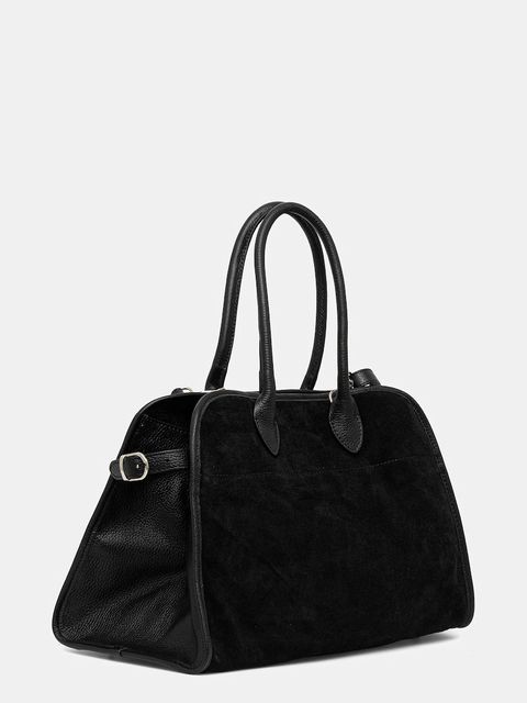 Answear.LAB torebka zamszowa kolor czarny - zdjęcie produktu nr 2