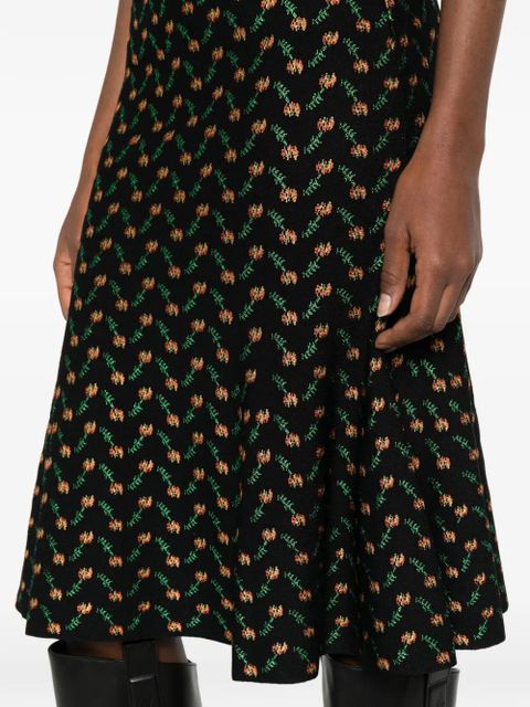 Alexander McQueen floral-micro polo top - Black