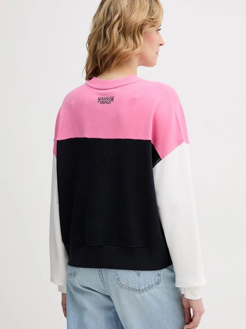 United Colors of Benetton bluza bawełniana dziecięca x Stranger Things damska kolor granatowy wzorzysta 33NVD10BB