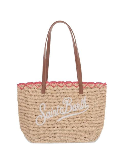 MC2 Saint Barth embroidered-logo raffia tote bag - Neutrals - zdjęcie produktu nr 1