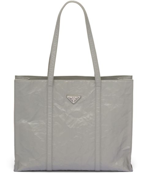 Prada large leather tote bag - Grey - zdjęcie produktu nr 1