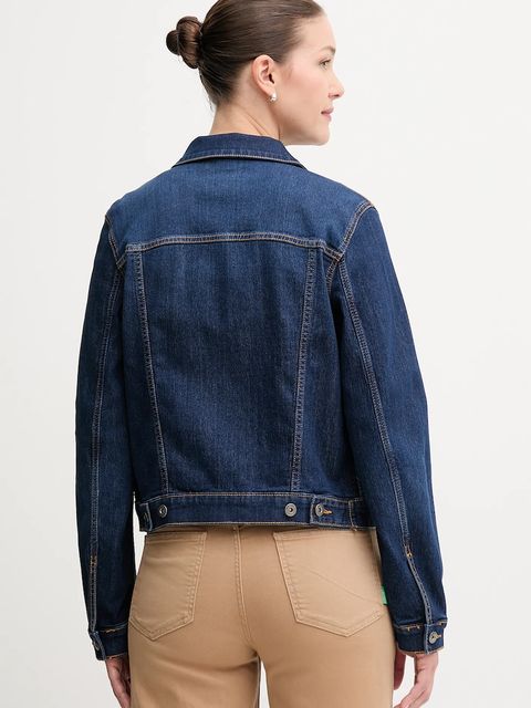 United Colors of Benetton kurtka jeansowa kolor niebieski przejściowa 2PORDN00N