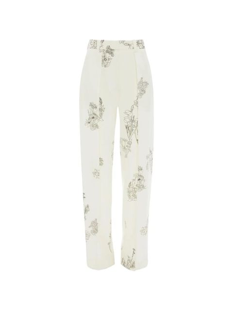 Victoria Beckham wide-leg floral trousers - Neutrals - zdjęcie produktu nr 1
