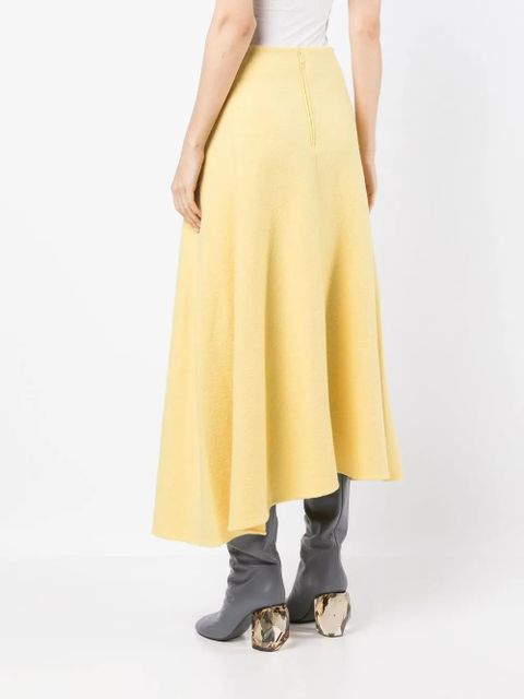 Jil Sander knitted midi A-Line skirt - Yellow