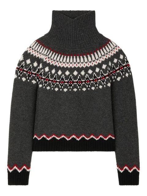 Alanui Sweet Winter fair isle turtleneck sweater - Grey - zdjęcie produktu nr 1