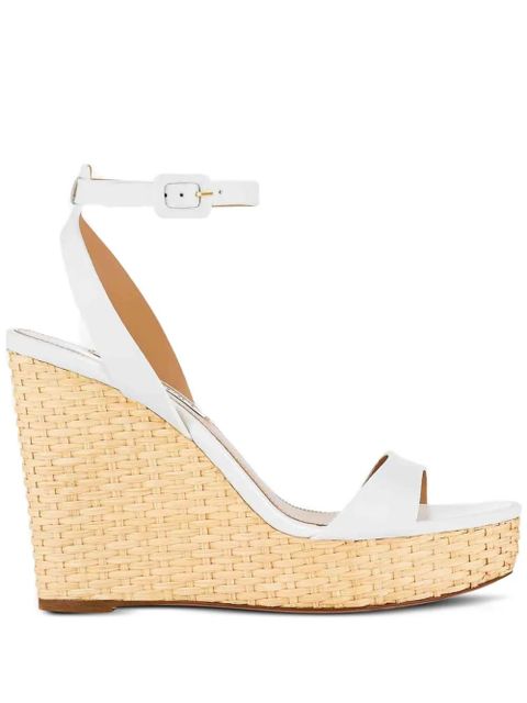 Aquazzura 110mm Sunseeker leather wedge espadrilles - White - zdjęcie produktu nr 1