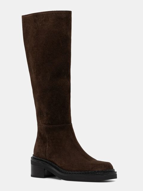 Copenhagen kozaki zamszowe damskie kolor brązowy na płaskim obcasie CPH624 choco - zdjęcie produktu nr 1