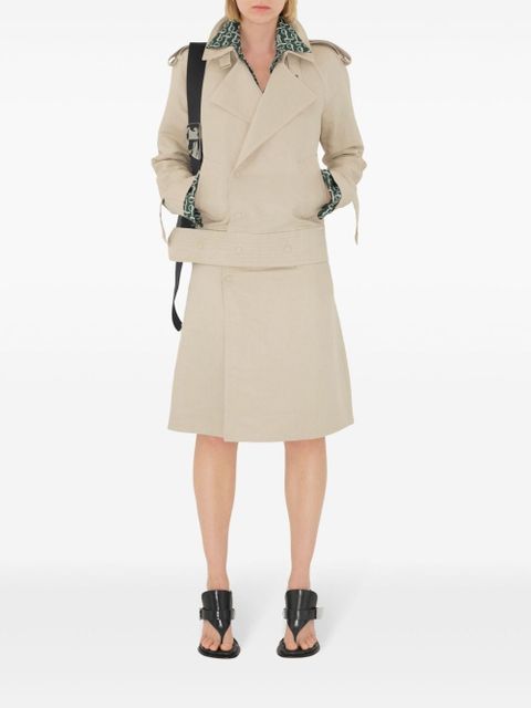 Burberry off-centre canvas trench jacket - Neutrals - zdjęcie produktu nr 2