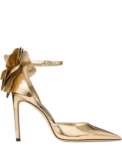 Jimmy Choo 100mm Marja flower pumps - Gold - zdjęcie produktu nr 1