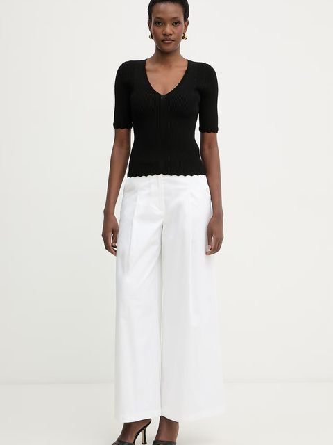 Twinset bluzka z falbanką damska z wiskozy - zdjęcie produktu nr 1