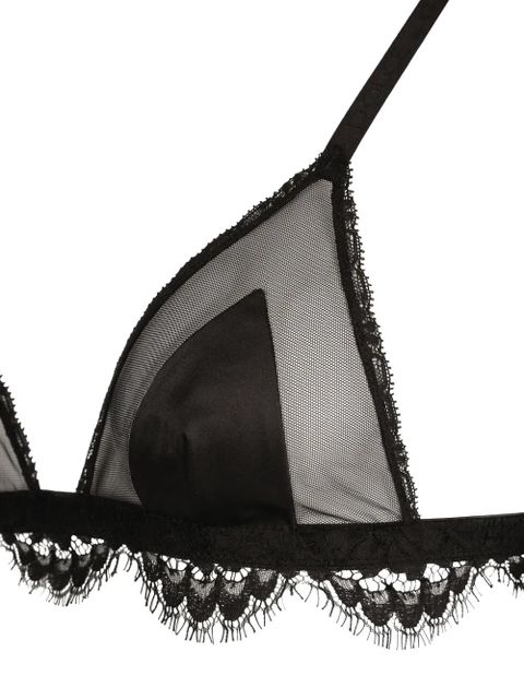 Dolce & Gabbana lace-detailing semi-sheer bra - Black