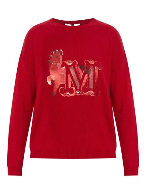 Max Mara sequin-embellished sweater - Red - zdjęcie produktu nr 1