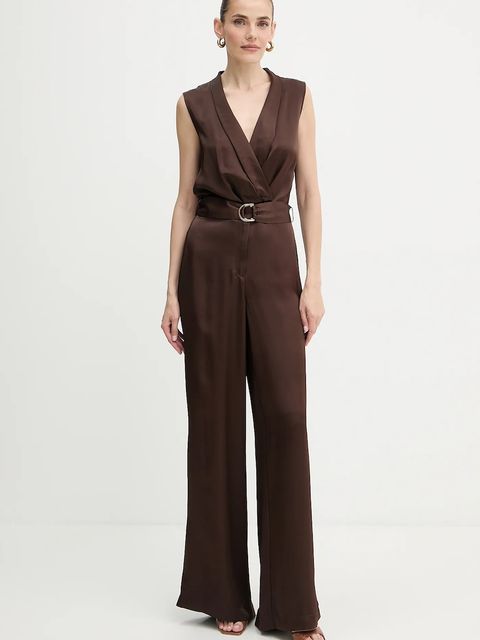 Marciano by Guess kombinezon IVA kolor brązowy z dekoltem w szpic 5YGD24 7350A - zdjęcie produktu nr 1