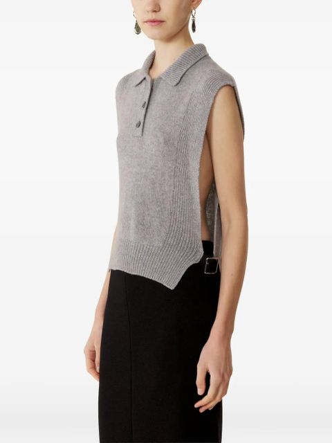 Lanvin ribbed-trim sweater - Grey