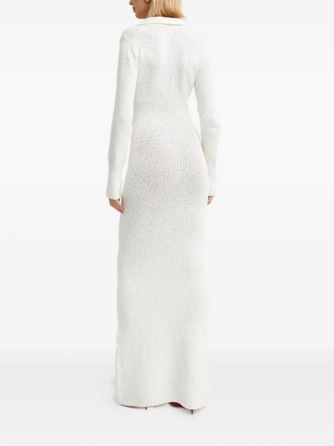 Aya Muse Helia long-sleeve button maxi dress - White