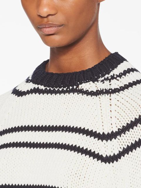 Miu Miu striped cotton jumper - White