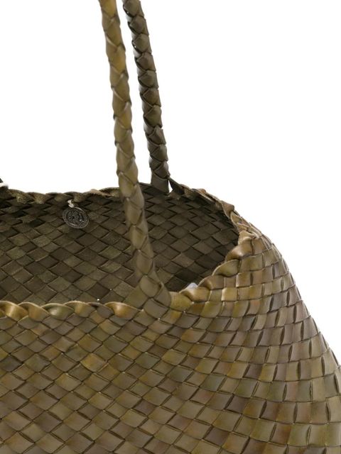 DRAGON DIFFUSION big Santa Croce woven tote bag - Green