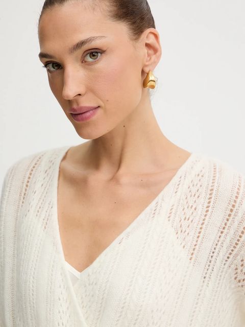 Guess sweter z dodatkiem wełny IZABELLA damski kolor beżowy lekki W5BR90 Z3HQ0 - zdjęcie produktu nr 2