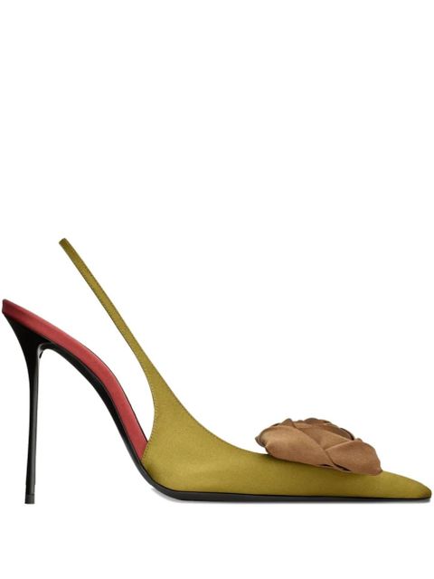 Saint Laurent 110mm Amalia slingback heeled pumps - Green - zdjęcie produktu nr 1