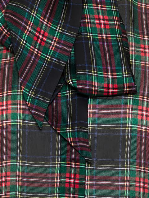 Saint Laurent plaid bow-tie blouse - Black