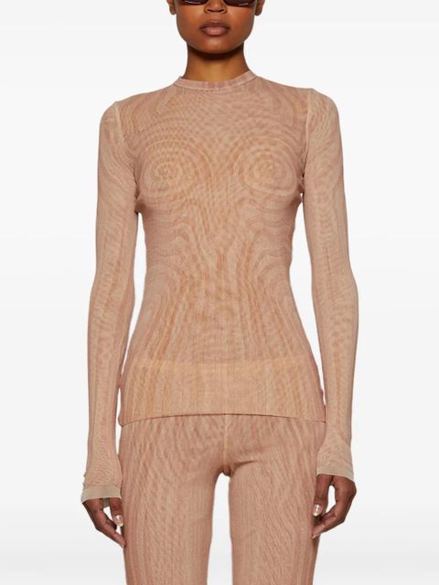 Jean Paul Gaultier spiral-print top - Neutrals