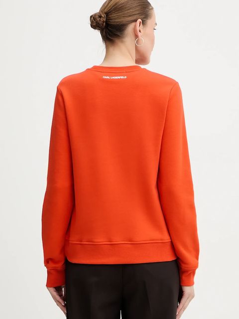 Karl Lagerfeld bluza IKON SIGNATURE damska kolor pomarańczowy z nadrukiem B1W20031