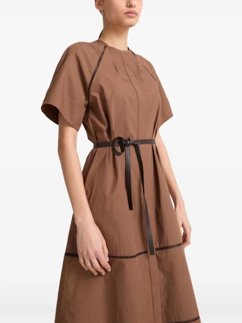 Yves Salomon belted midi dress - Brown