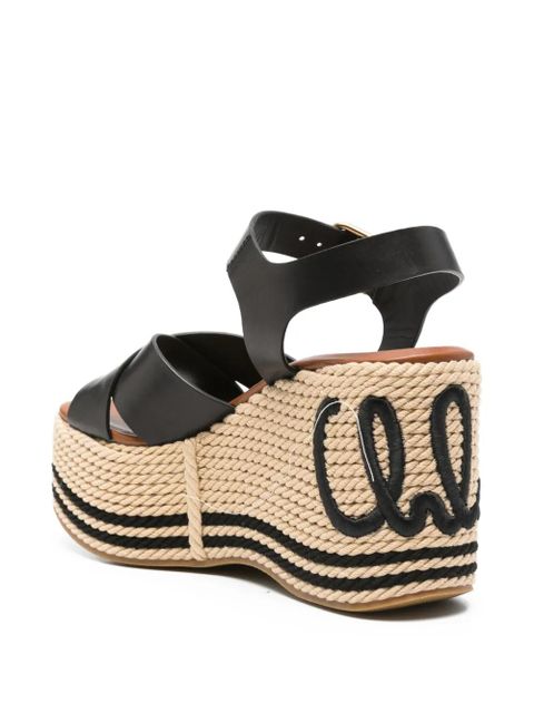 Chloé criss-cross platform espadrilles - Black