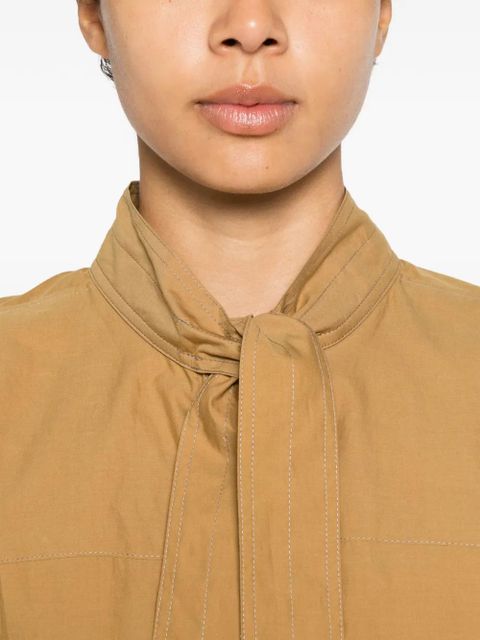 LEMAIRE pussy-bow belted midi dress - Neutrals