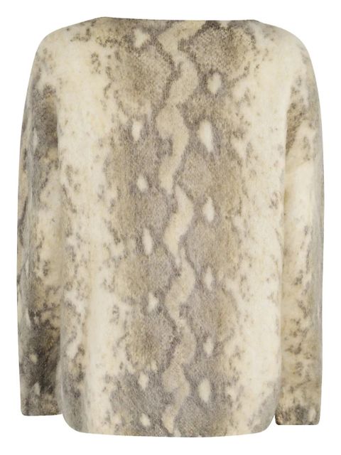 SOLOTRE button snake-pattern cardigan - Neutrals - zdjęcie produktu nr 2