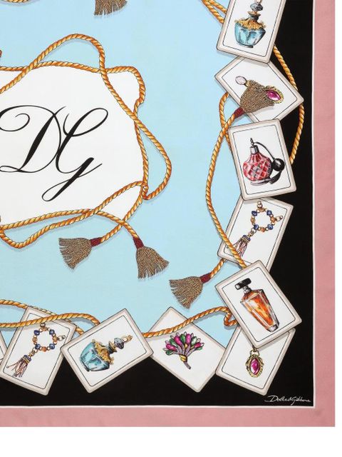 Dolce & Gabbana perfume-print scarf - Blue - zdjęcie produktu nr 2