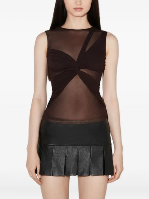 MISBHV tied sleeveless top - Brown